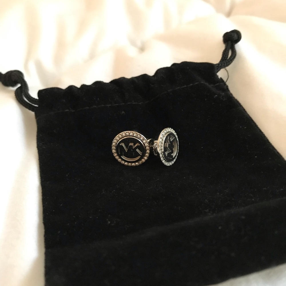 Michael Kors Sterling Silver Logo Stud Earrings